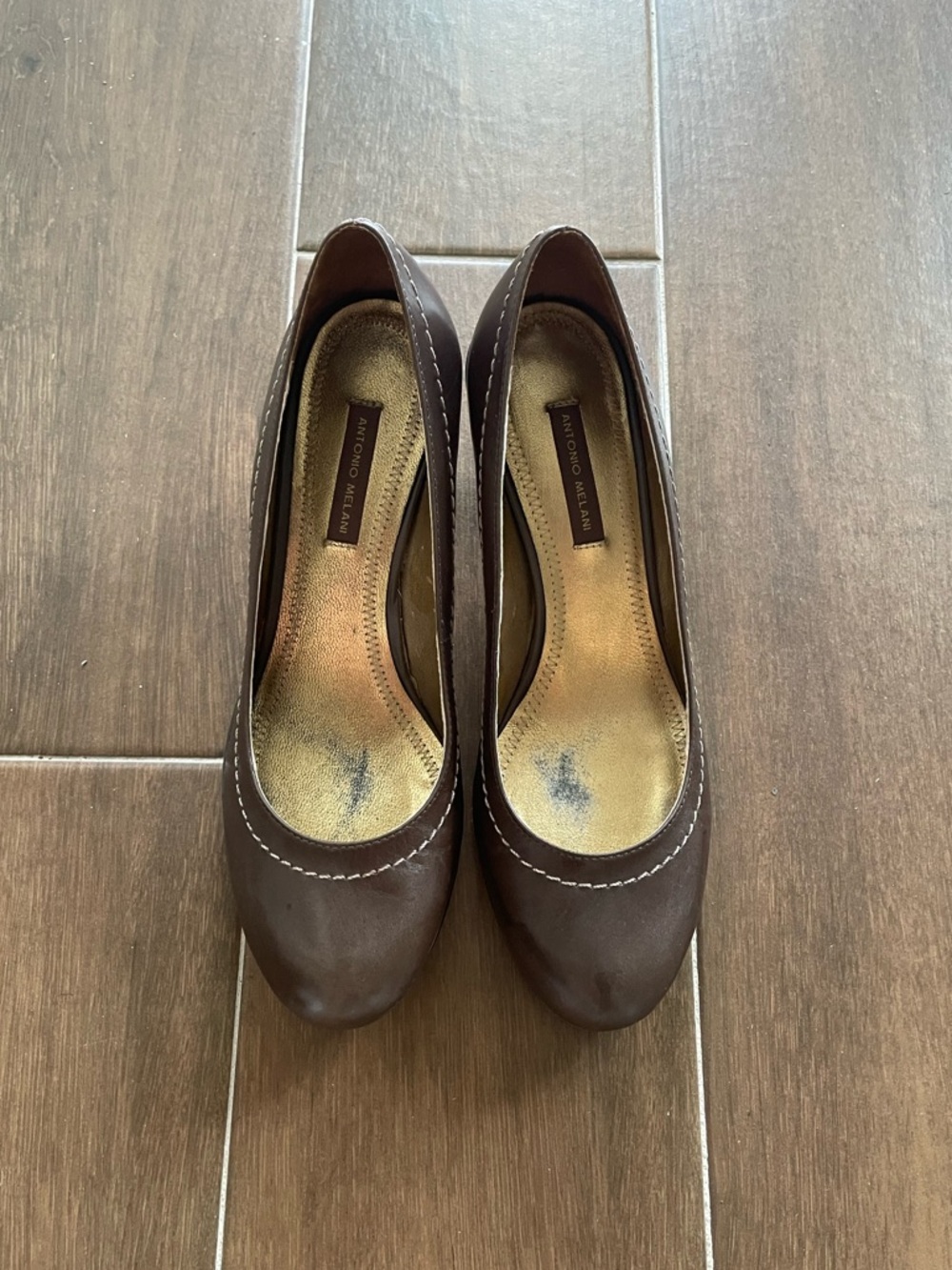 Antonio Melani Elana Leather Pumps - Dark Brown